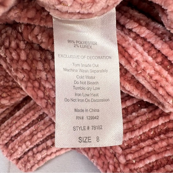 Btween Unicorn Sequin Velour Knit Sweater SIZE 8 - Picture 13 of 17